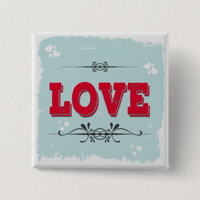 Bóton Quadrado 5.08cm Amor (Frente)