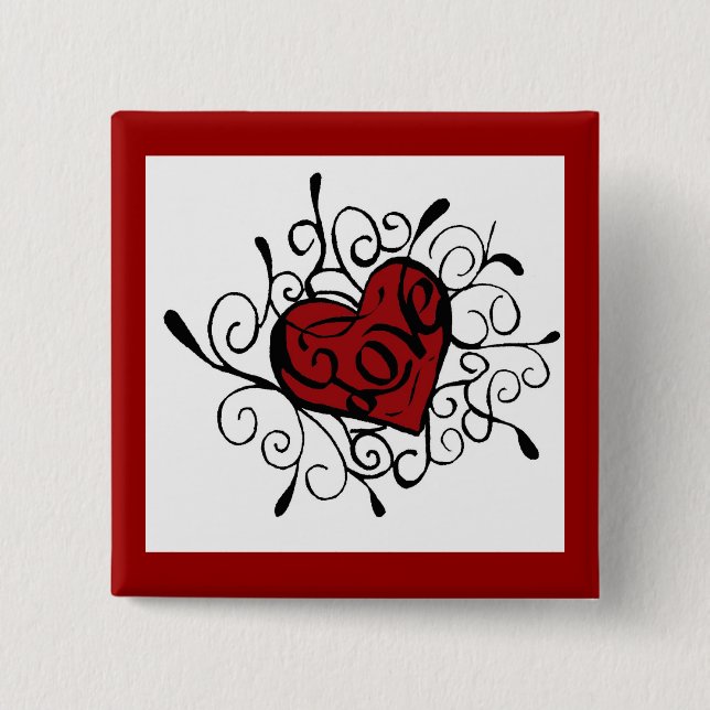 Bóton Quadrado 5.08cm amor (Frente)