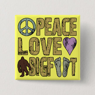 Bóton Quadrado 5.08cm Amor Bigfoot da paz