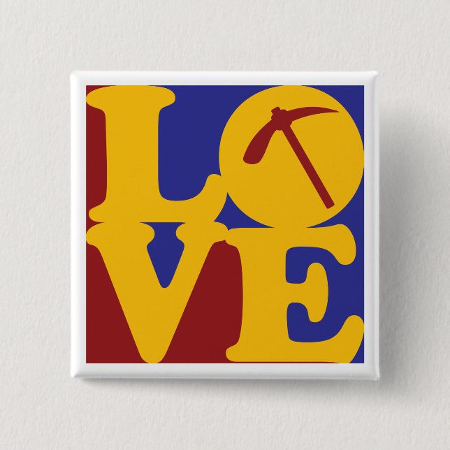 Bóton Quadrado 5.08cm Amor da geologia (Frente)