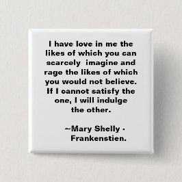 Bóton Quadrado 5.08cm Amor e fúria