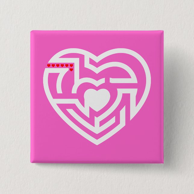 Bóton Quadrado 5.08cm amor labirinto (Frente)
