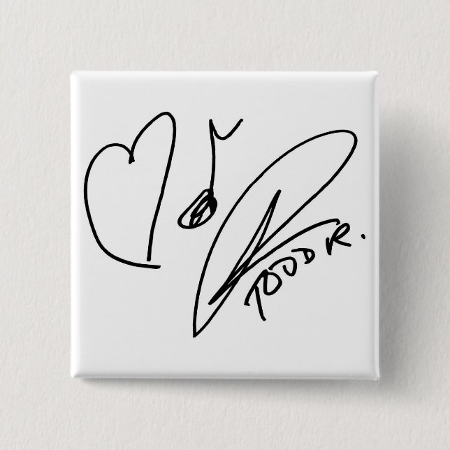 Bóton Quadrado 5.08cm Amor-Música-Pin (Frente)