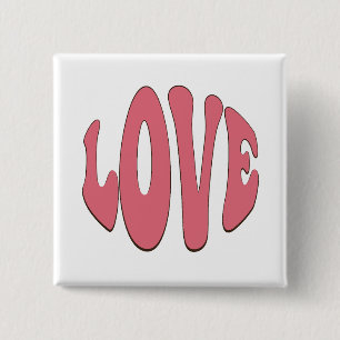 Bóton Quadrado 5.08cm Amor simples, urbano, moderno, legal e design