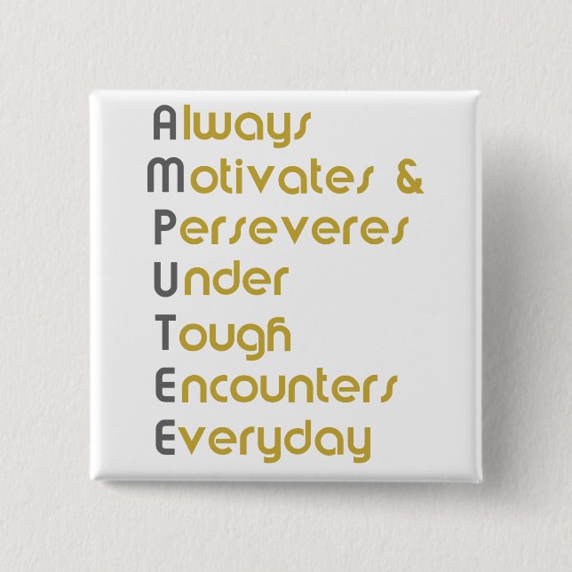 Bóton Quadrado 5.08cm Amputee A.M.U.T.E. (Frente)