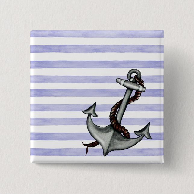Bóton Quadrado 5.08cm Âncora do navio náutico (Frente)