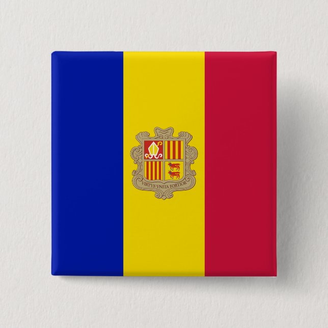Bóton Quadrado 5.08cm Andorra Flag (Frente)
