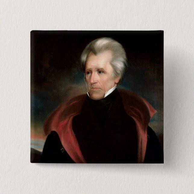 Bóton Quadrado 5.08cm Andrew Jackson (Frente)