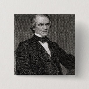 Bóton Quadrado 5.08cm Andrew Johnson, gravado de uma fotografia por Thom