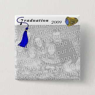 Bóton Quadrado 5.08cm Anel BLUE da Classe de Graduação