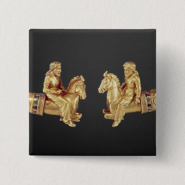 Bóton Quadrado 5.08cm Anel do pescoço sob a forma dos cavaleiro de (Frente)