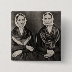 Bóton Quadrado 5.08cm Angelina e sufrágio da ERA das irmãs de Sarah