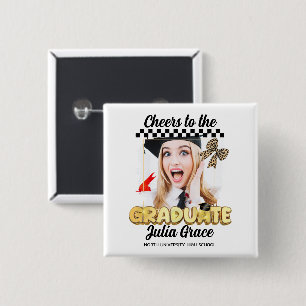 Bóton Quadrado 5.08cm Anima-se com a foto personalizada branca do Forman