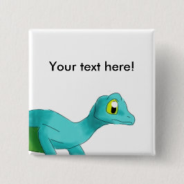 Bóton Quadrado 5.08cm Animal voado aguarela do geco de Digitas