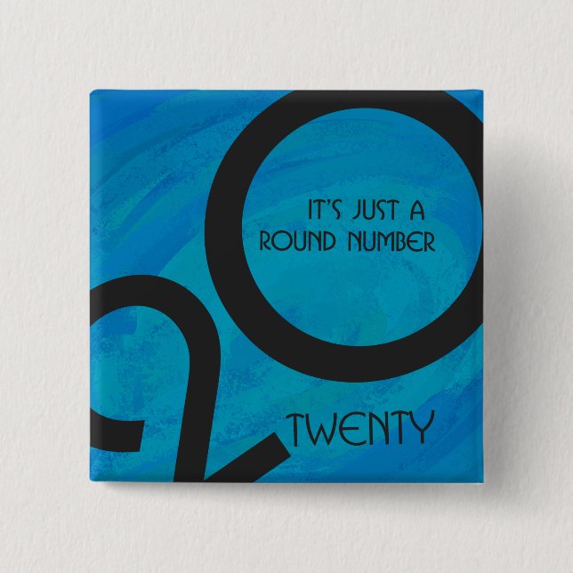 Bóton Quadrado 5.08cm Aniversário da Década Azul (Frente)