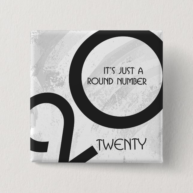 Bóton Quadrado 5.08cm Aniversário da Década Branca (Frente)