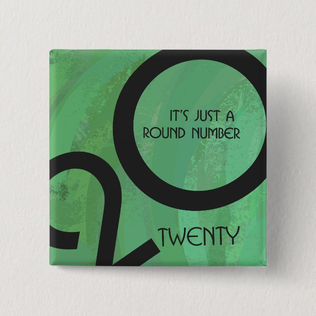 Bóton Quadrado 5.08cm Aniversário da Década Verde (Frente)