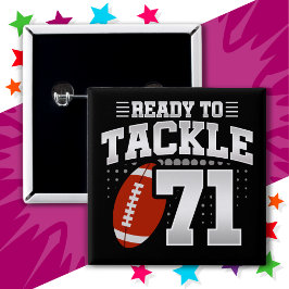 Bóton Quadrado 5.08cm Aniversário do 71 anos do Partido Tackle Futebol 7