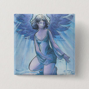 Bóton Quadrado 5.08cm Anjo da benevolência