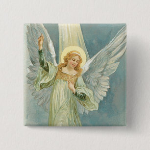 Bóton Quadrado 5.08cm Anjo Natal