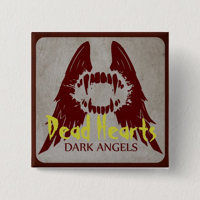 Bóton Quadrado 5.08cm Anjos escuros - novelas inoperantes dos corações (Frente)