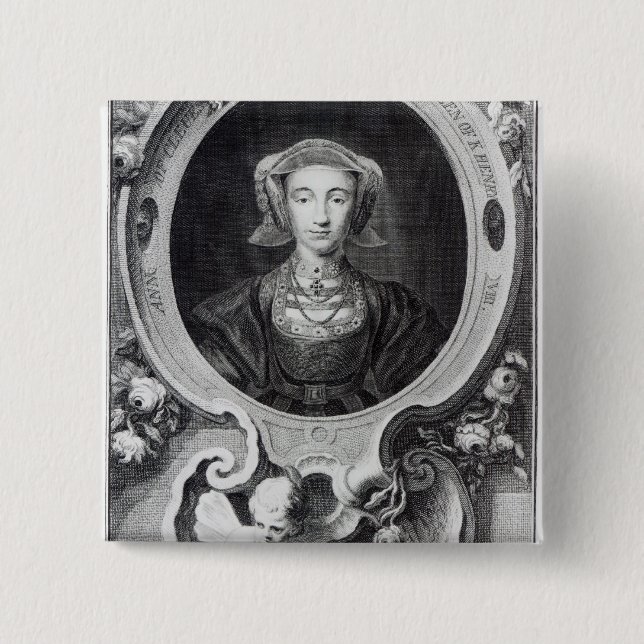 Bóton Quadrado 5.08cm Anne de Cleves (Frente)