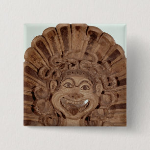 Bóton Quadrado 5.08cm Antefix com a cabeça de um gorgon