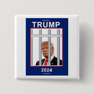 Bóton Quadrado 5.08cm Anti Donald Trump 2024 Prisão