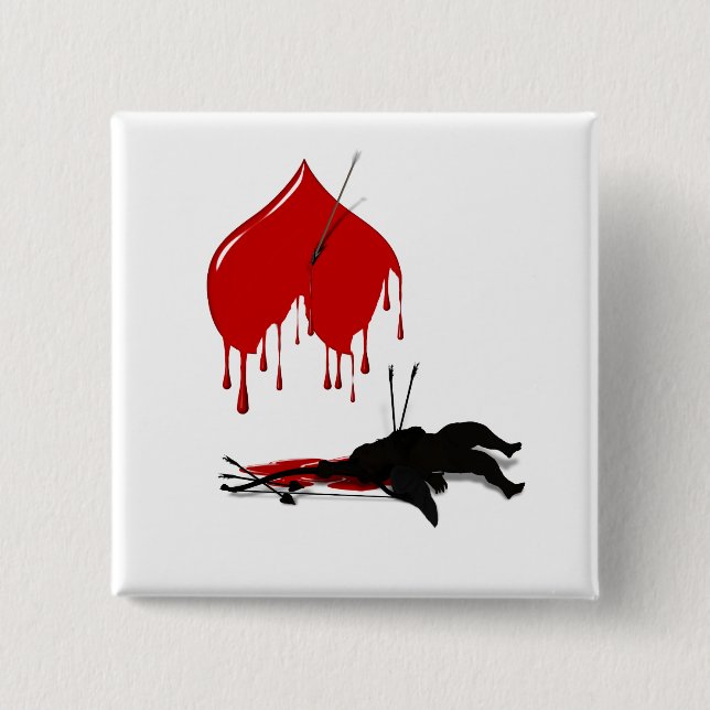 Bóton Quadrado 5.08cm Anti-Namorados Não Mais Cupido (Frente)