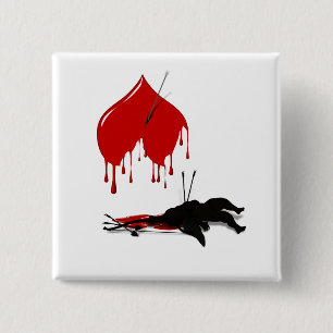 Bóton Quadrado 5.08cm Anti-Namorados Não Mais Cupido