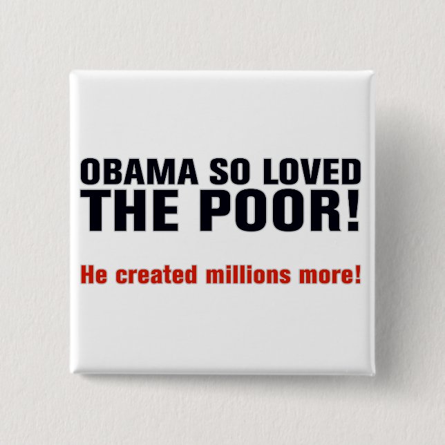 Bóton Quadrado 5.08cm Anti Obama (Frente)