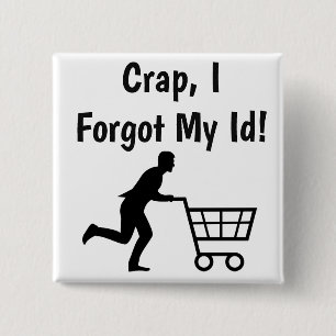 Bóton Quadrado 5.08cm Anti Trump, ID engraçado para o botão Groceries