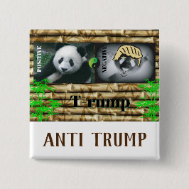 Bóton Quadrado 5.08cm Anti Trump / Panda,