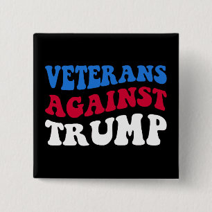 Bóton Quadrado 5.08cm Anti-Trump - Veteranos Contra Trump II