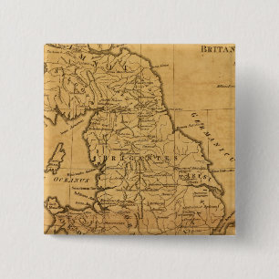 Bóton Quadrado 5.08cm Antiga Grã-Bretanha