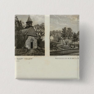 Bóton Quadrado 5.08cm Antiga Igreja Neerlandesa, residências