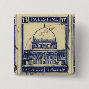 Bóton Quadrado 5.08cm antigo selo palestino 1920_ palestine folklor