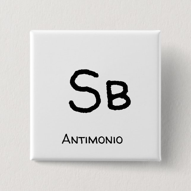 Bóton Quadrado 5.08cm Antimônio - Sb (Frente)