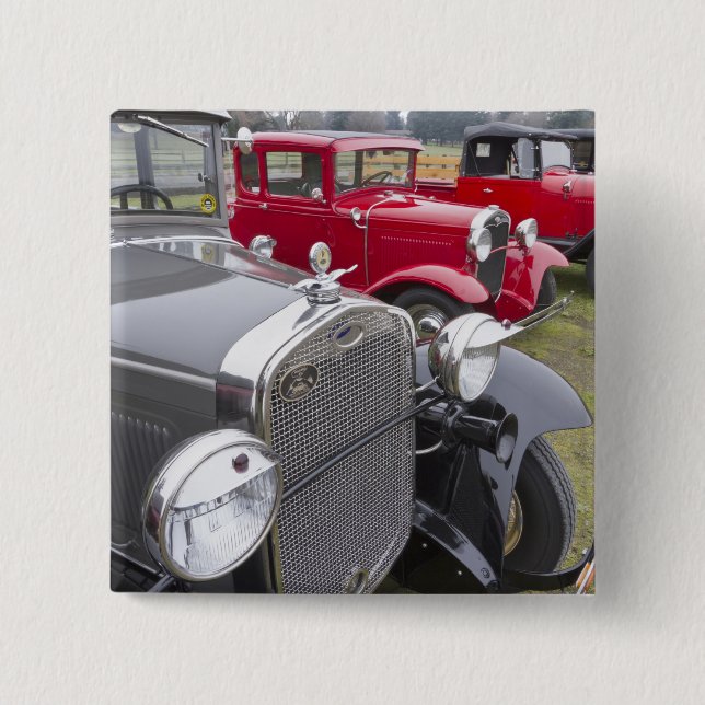 Bóton Quadrado 5.08cm Antique Ford automobiles (Frente)