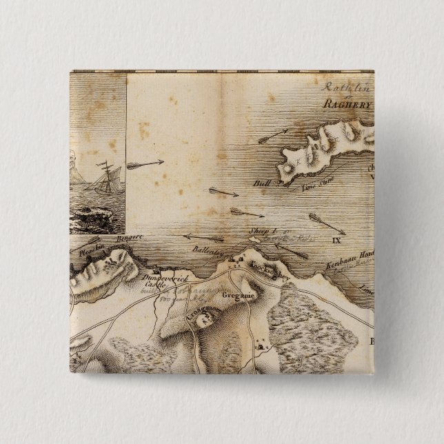 Bóton Quadrado 5.08cm Antrim, Raghery (Frente)