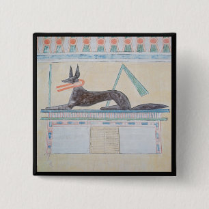 Bóton Quadrado 5.08cm Anubis, deus egípcio do morto