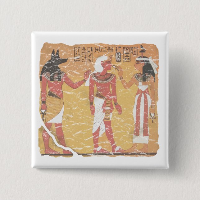 Bóton Quadrado 5.08cm Anubis, Tut, Osiris (Frente)