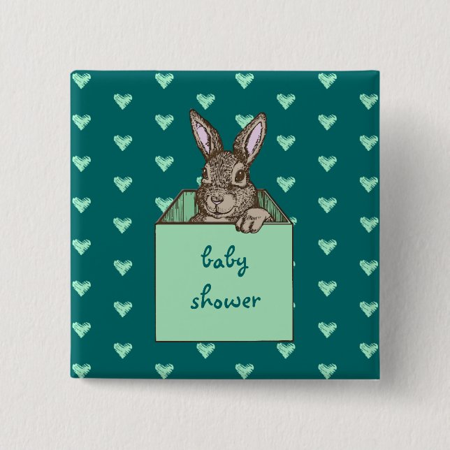 Bóton Quadrado 5.08cm anúncio de bunny (Frente)