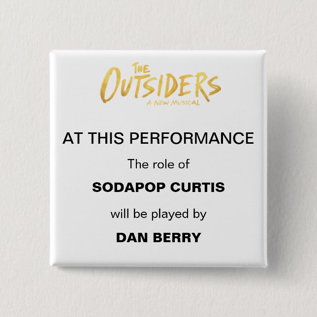 Bóton Quadrado 5.08cm Anúncio de subestudo da Broadway (Frente)