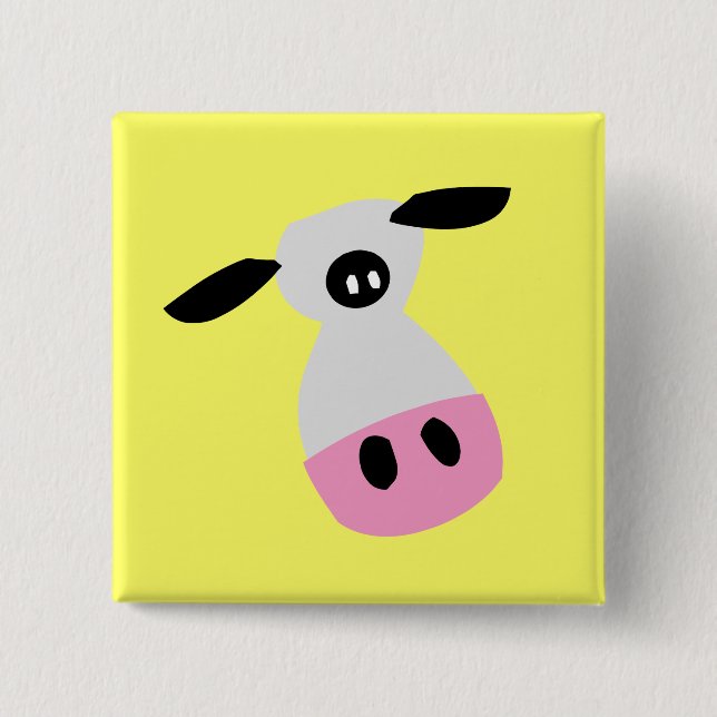 Bóton Quadrado 5.08cm Apenas uma vaca (Frente)