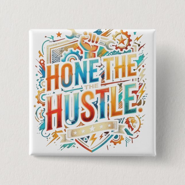 Bóton Quadrado 5.08cm Aperfeiçoe a Agitação (Frente)