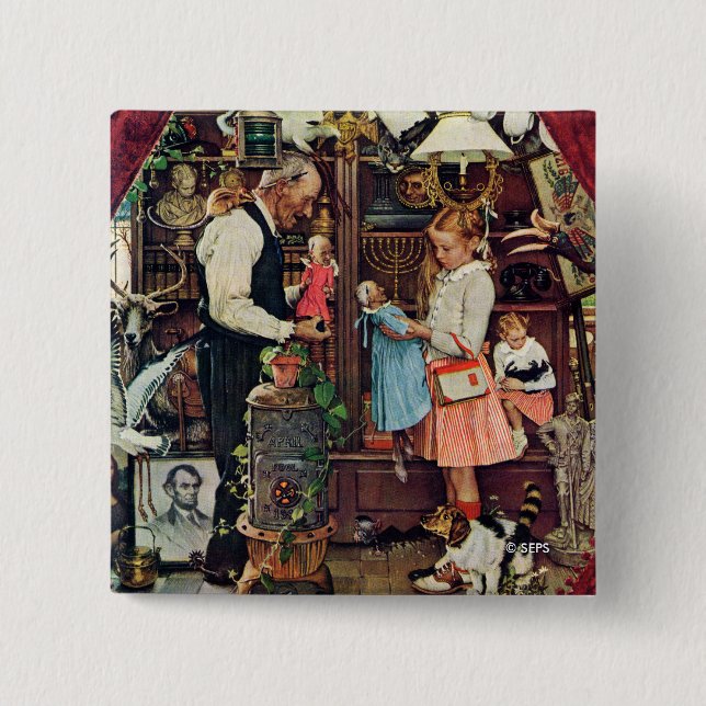 Bóton Quadrado 5.08cm April Fool, 1948 (Frente)