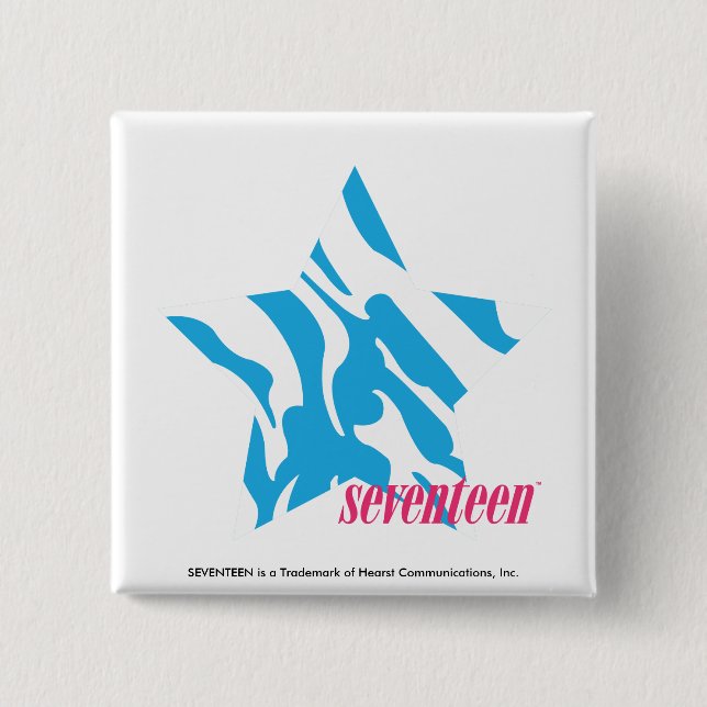 Bóton Quadrado 5.08cm Aqua 3 da zebra (Frente)