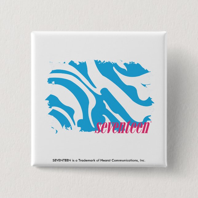 Bóton Quadrado 5.08cm Aqua 4 da zebra (Frente)