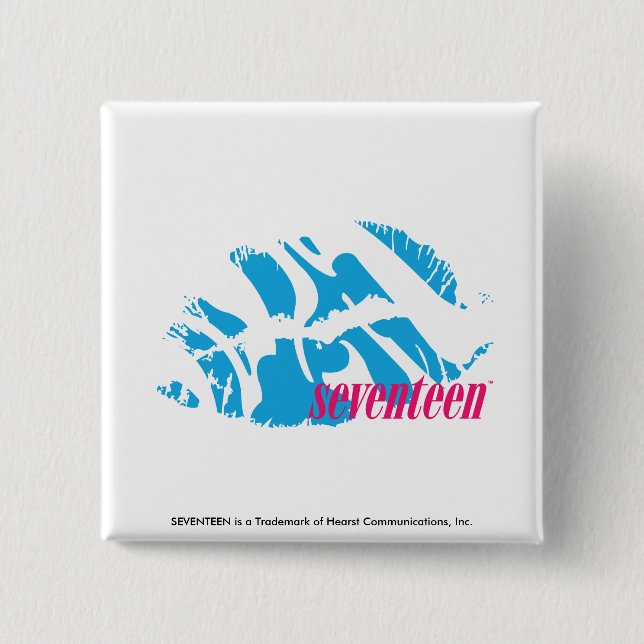 Bóton Quadrado 5.08cm Aqua da zebra (Frente)